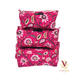 Cerise Floral Pouch Bag Set stacked