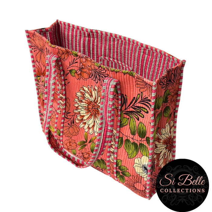 Dark Peach Designer Carry All Tote Bag