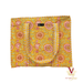 Gold Floral Zipped Designer Carry All Tote Bag