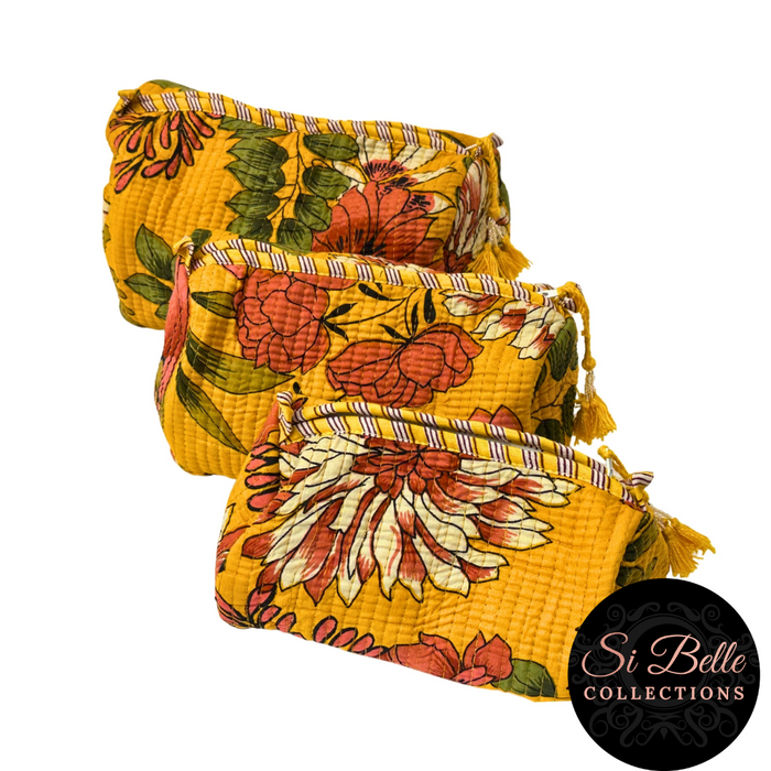 Mustard Flower Pouch Bag Set
