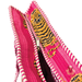 Tibetan Tiger Pink Zipped Designer Carry All Tote Bag close up zip