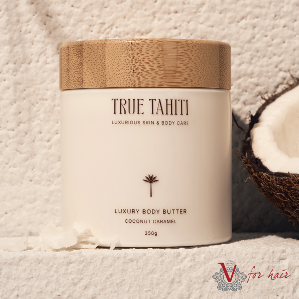 True Tahiti - Coconut Caramel Body Butter - 250g with coconuts