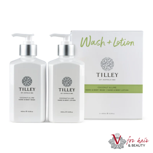 Tilley - Coconut Lime Hand & Body Wash & Lotion Duo for Silky Soft Skin