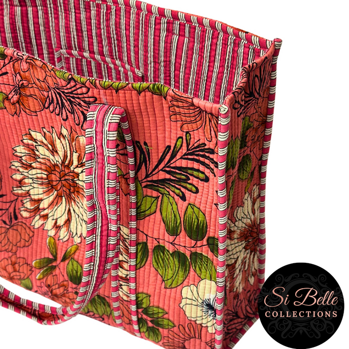 Dark Peach Designer Carry All Tote Bag