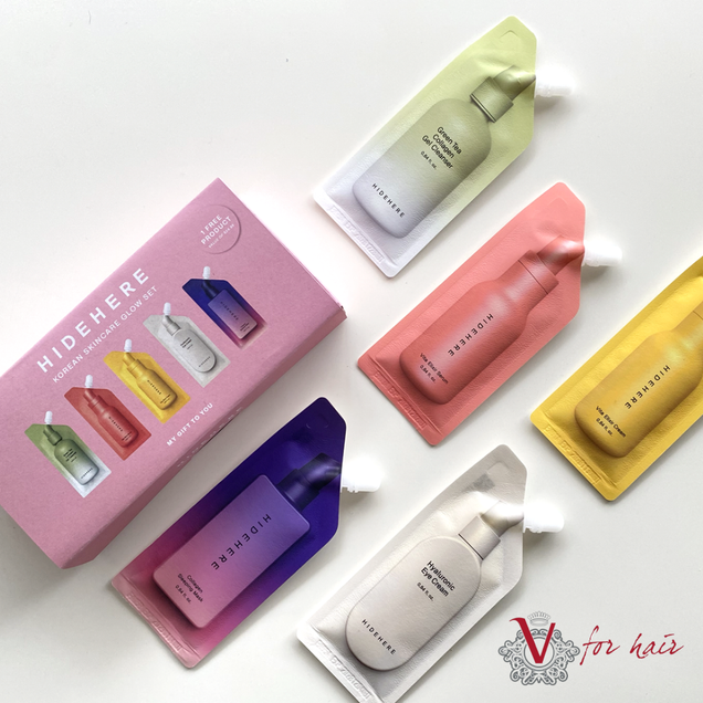 HIDEHERE - Brightening Complete Bundle - 5 x 25ml spread laid out