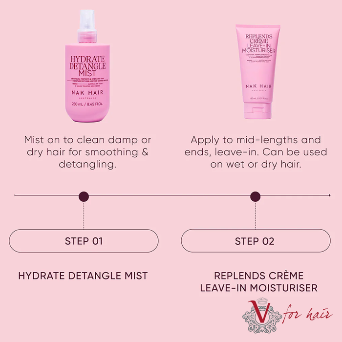NAK - Hydrate Detangle Mist - 250ml rountine